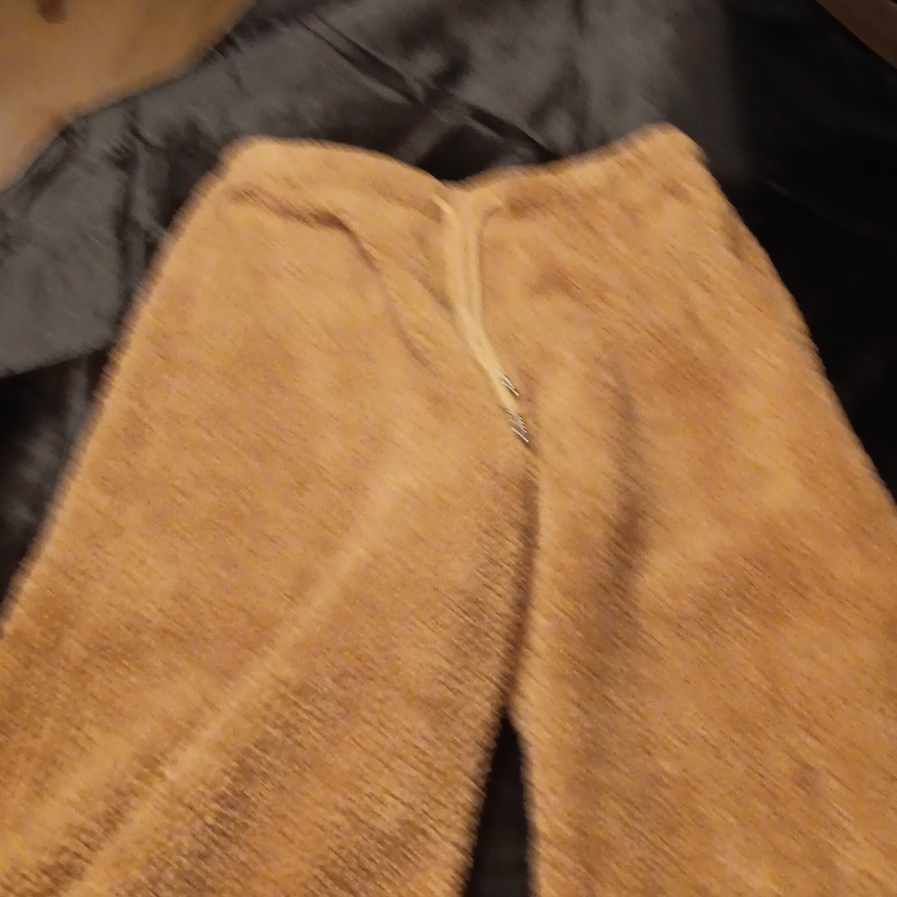 Shein, tan xxx fluffy pants.